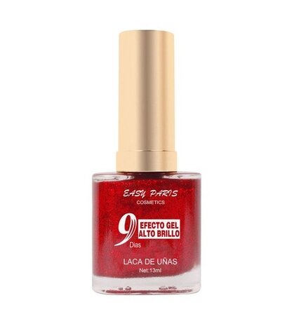Easy Paris - Nagellak - Transparant met rode mini glitters - 1 flesje met 13 ml inhoud - Nummer 060