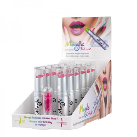 Lovely Pop Cosmetics - Magic Lipstick - Lipstick die verkleurt na het aanbrengen - Nummer 03 - 1 stuks - Display