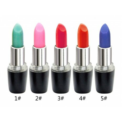 Saffron London - Roze of Rood Verkleurende Magic Lippenstift - Colour Change Lipstick - 05 Blue Blauw - Kleuren