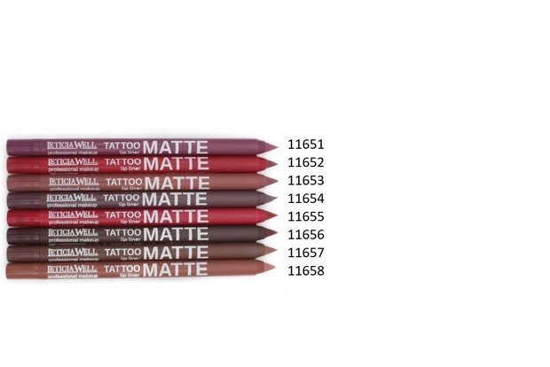 Leticia Well - Matte Tattoo Lippotlood / Lipliner - Roze / Nude Perfect - Nummer 11653 - 1 stuks - Kleuren