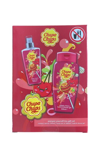 Chupa-Chups-300-ml-bath-shower-gel-body-mist-bath-sponge-cherry-box