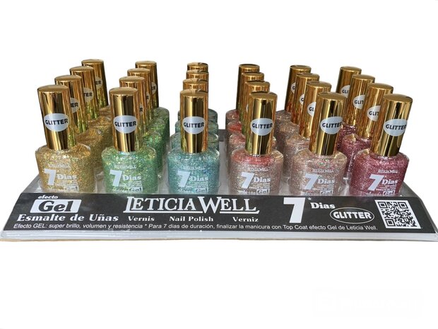 Leticia Well Glitter Nagellak 328 329 330 331 332 333 Display