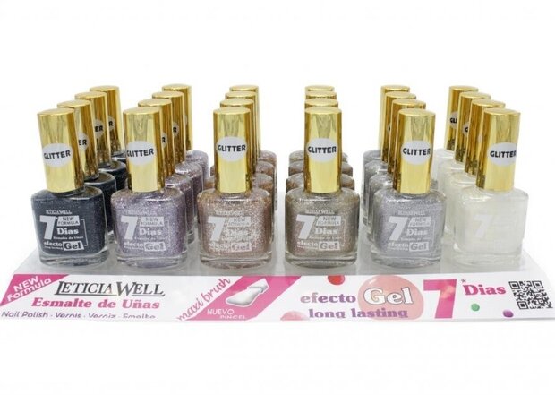 Leticia Well Gel Effect Nagellak 367 383 384 385 386 387 Glitters Display