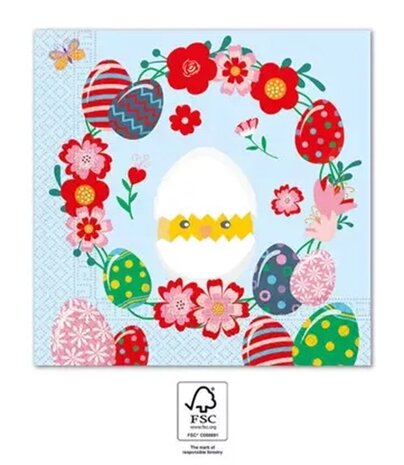 Decorata Pasen Kuiken Easter Funny Servetten 33x33 cm FSC