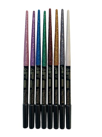 Leticia Well - 8 Glitter Oogschaduw Eyeliner Potloden - Roze/Lila/Blauw/Groen/Rood/Goud/Zilver/Wit - Set met 8 stuks
