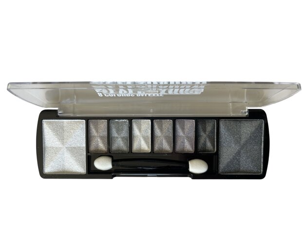 DDonna - Oogschaduw Palette - Space Gris - 8 kleuren: wit / grijs / zilver / zwart