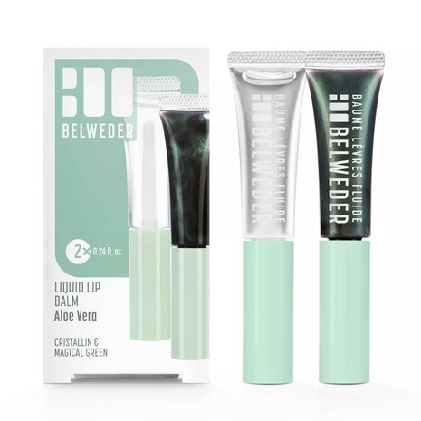 Belweder Vloeibare Lippenbalsem Liquid Lip Balm Aloe Vera Cristallin and Magical Green