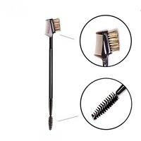 3-in-1 Borstel en kam voor wimpers en wenkbrauwen - Zwart en Bruin