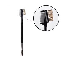 3-in-1 Borstel en kam voor wimpers en wenkbrauwen - Zwart met bruine haren