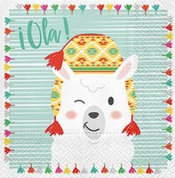 40 Servetten - Premium Collection by Jean - Alpaca - Wit/roze/blauw/groen/geel - Lunch afmeting: 33 x 33 cm - 3-laags