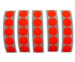 25 Kleine Mat Fluor Heftig Fel Oranje Ronde Stickers Sluitstickers - Beschrijfbaar - Doorsnede 2,5 cm