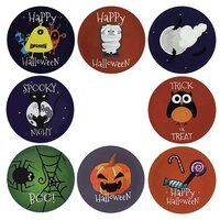 40 Halloween Stickers - 5 stuks per motief - Spin met web/Mummie/Pompoen/Vleermuizen/Uil/Snoep/Aliëns/Kat - Doorsnede 2,5 cm