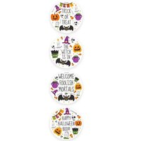 40 Halloween Stickers - 10 stuks per motief - Tekst/Heksenhoed/Pompoen/Spook/Vleermuis - Doorsnede 2,5 cm