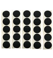 25 Kleine Mat Zwarte Ronde Stickers Sluitstickers - Beschrijfbaar - Doorsnede 2,5 cm