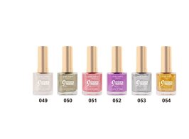 Easy Paris - Set met 6 Flesjes Nagellak - Wit/Licht Goud/Licht Roze/Lila/Zilver/Geel Goud Mini Glitter/Shimmer/Metallic - Inhoud per flesje 13 ml.