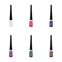 D'Donna - Set met 6 kleuren vloeibare eyeliner - Waterproof - Matte - Wit - Roze - Blauw - Paars - Groen - Bruin - 6 flacons met elk 3 gram inhoud