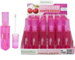 Leticia Well - Kers / Cherry Aroma Lipgloss - Transparant - 1 Flesje met 4,5 ml inhoud