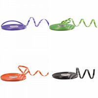 4 Platte rollen Halloween cadeaulint - krullint - ballonlint - 5 mm. - 50 meter - Paars - Groen - Oranje - Zwart - In blisterverpakking