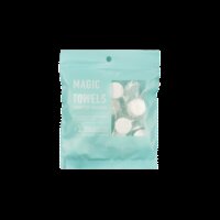 12 Magic Towels - Per stuk verpakt in 1 zakje - 100% Biologisch afbreekbaar - Zonder parfum - 22 x 24 cm - Doekje - Handdoekje