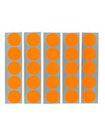 25 Kleine Mat Fluor Heftig Fel Licht Oranje Ronde Stickers Sluitstickers - Beschrijfbaar - Doorsnede 2,5 cm - 25 mm