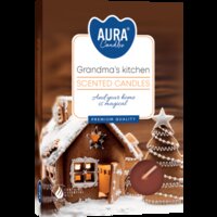 Aura - Geur Theelichtjes / Geurkaarsen / Geur Waxinelichtjes / Scented Candles - Speculaas/Kruidnagel - Grandma's Kitchen - Kruidige geur - 1 doosje met 6 waxinelichtjes