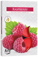 Aura - Geur Theelichtjes / Geurkaarsen / Waxinelichtjes / Scented Candles - Framboos/Raspberry - Zoete geur - 1 doosje met 6 waxinelichtjes