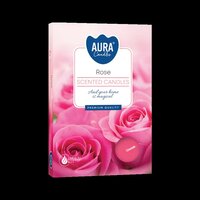 Aura - Geur Theelichtjes / Geurkaarsen / Geur Waxinelichtjes / Scented Candles - Roos/Rozen/Rose - 1 doosje met 6 waxinelichtjes