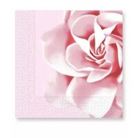 40 Roos (Bloem) Servetten - Pink Rose - Roze - Wit - 33 x 33 cm - 3-Laags - Decorata
