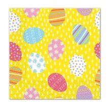 40 Pasen Paas Servetten - Paasei - Geel - Blauw - Roze - Wit - Oranje - Lila - 33 x 33 cm - 3-Laags - Decorata