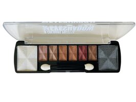 D'Donna - Oogschaduw Palette - Space Marron - met lange applicator - 8 kleuren: wit / bruin / goud / zwart - 1 doosje met 10 gram inhoud