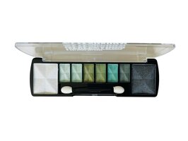 D'Donna - Oogschaduw Palette - Space Verde - met lange applicator - 8 kleuren: wit / groen / zwart - 1 doosje met 10 gram inhoud