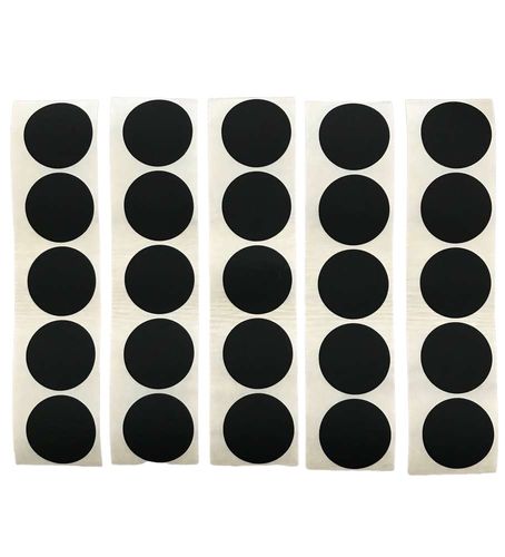 25 kleine ronde stickers / sluitstickers - 2,5 centimeter / 25 mm. - mat zwart