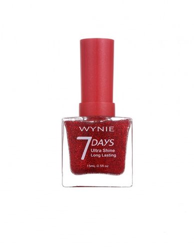 Wynie - Nagellak 15 ml. - 702 - transparant met rode mini glitters