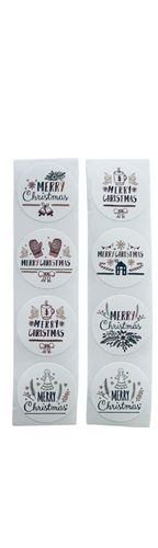 40 Kerst stickers - Merry Christmas - 5 stuks per motief - Doorsnede 3,8 cm - Nummer 9